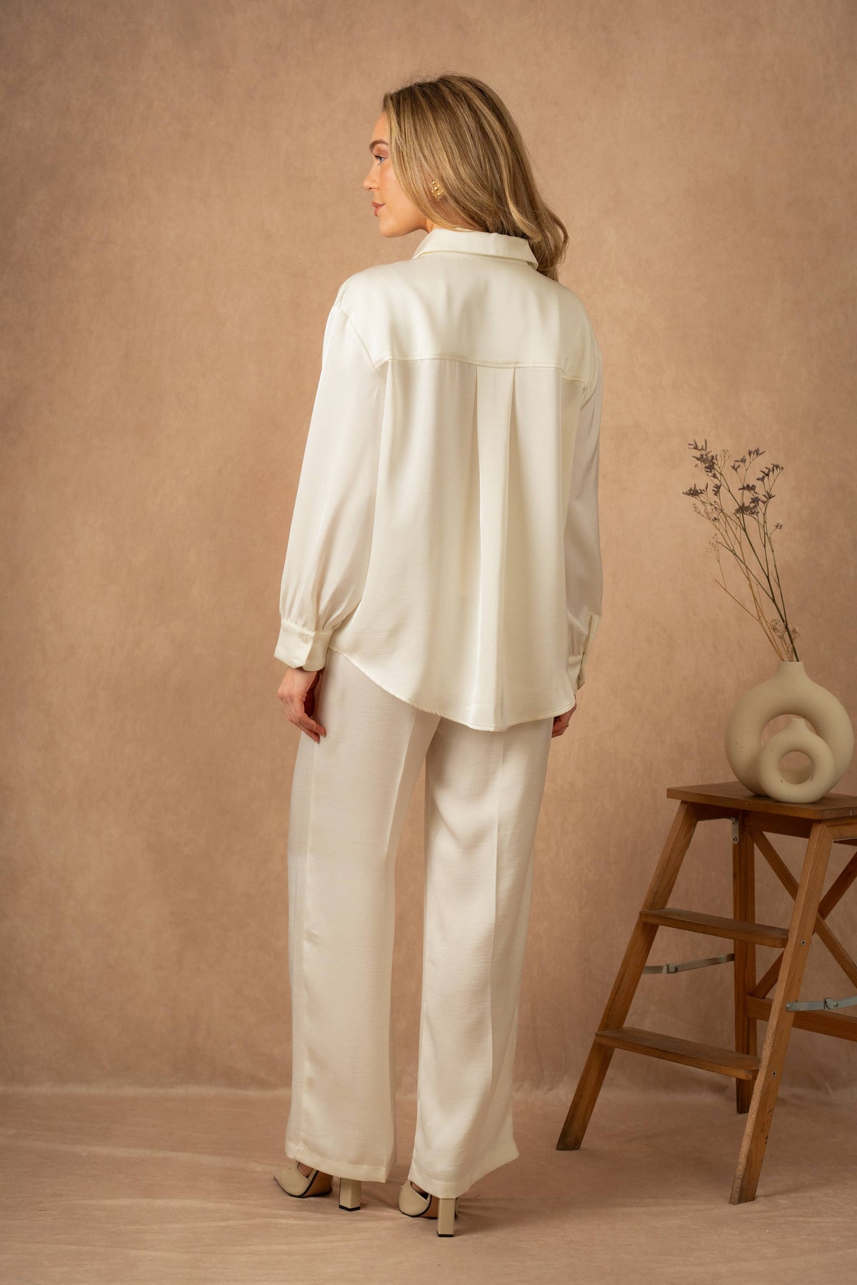 LULUMARY LONG SATIN SHIRT Paita