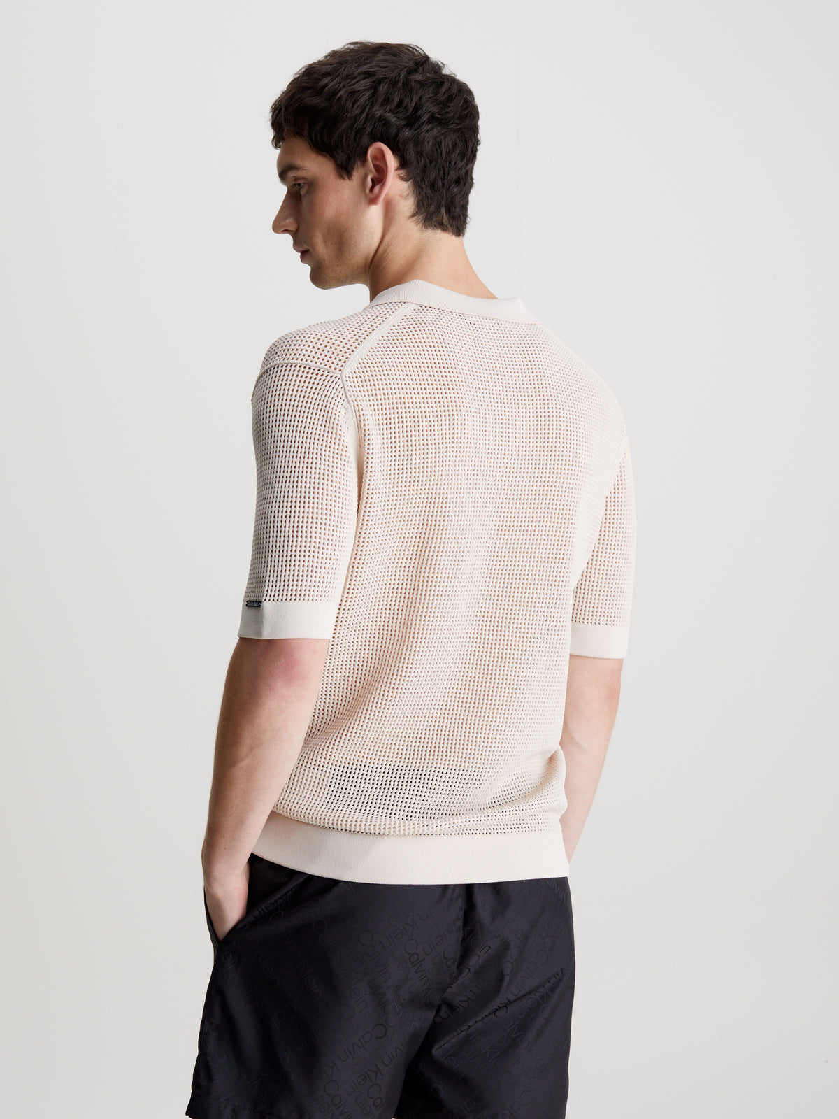 CALVIN KLEIN OPEN KNIT POLO Paita