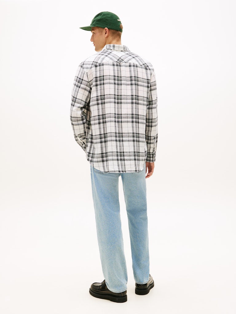 TJM RLX LINEN BLEND CHECK SHIRT Kauluspaita