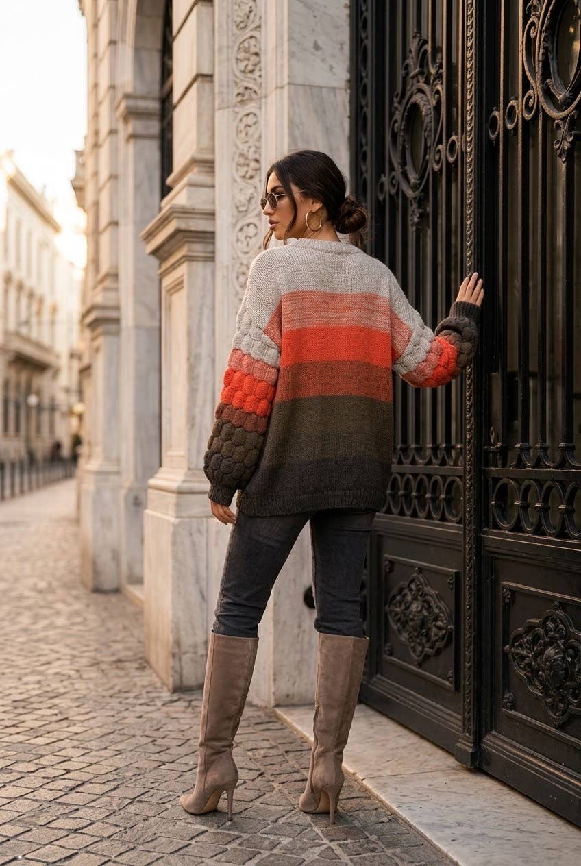 SOKY & SOKA NOVELTY KNIT SWEATER Neule