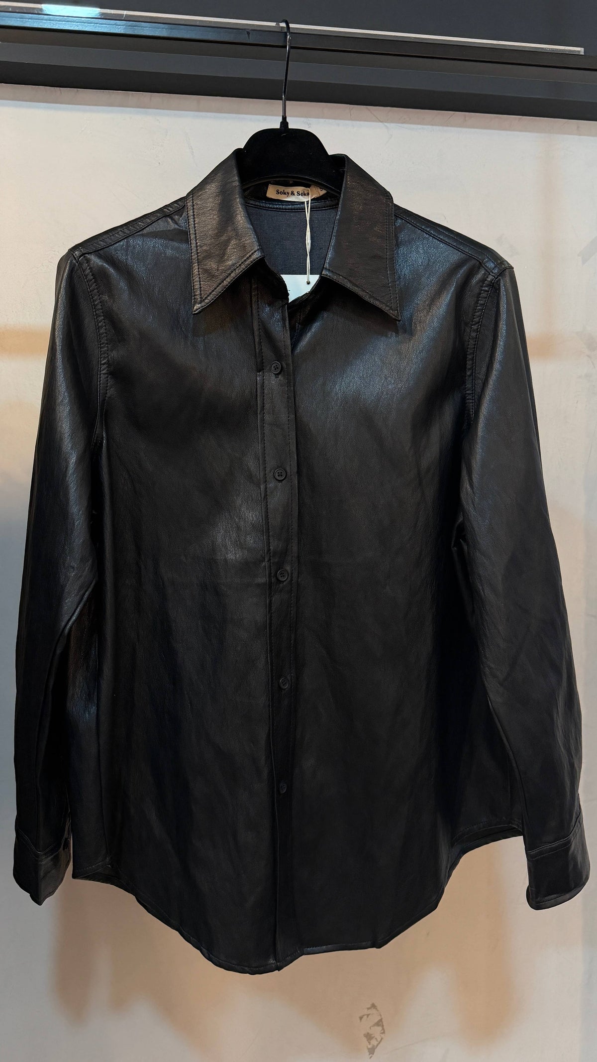 SOKY & SOKA FAUX LEATHER SHIRT Paita