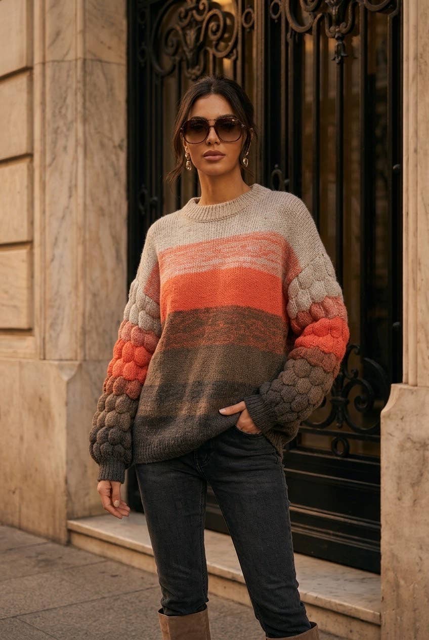 SOKY & SOKA NOVELTY KNIT SWEATER Neule
