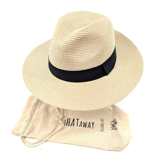 BLACK GINGER PANAMA STYLE SUN HAT Hattu
