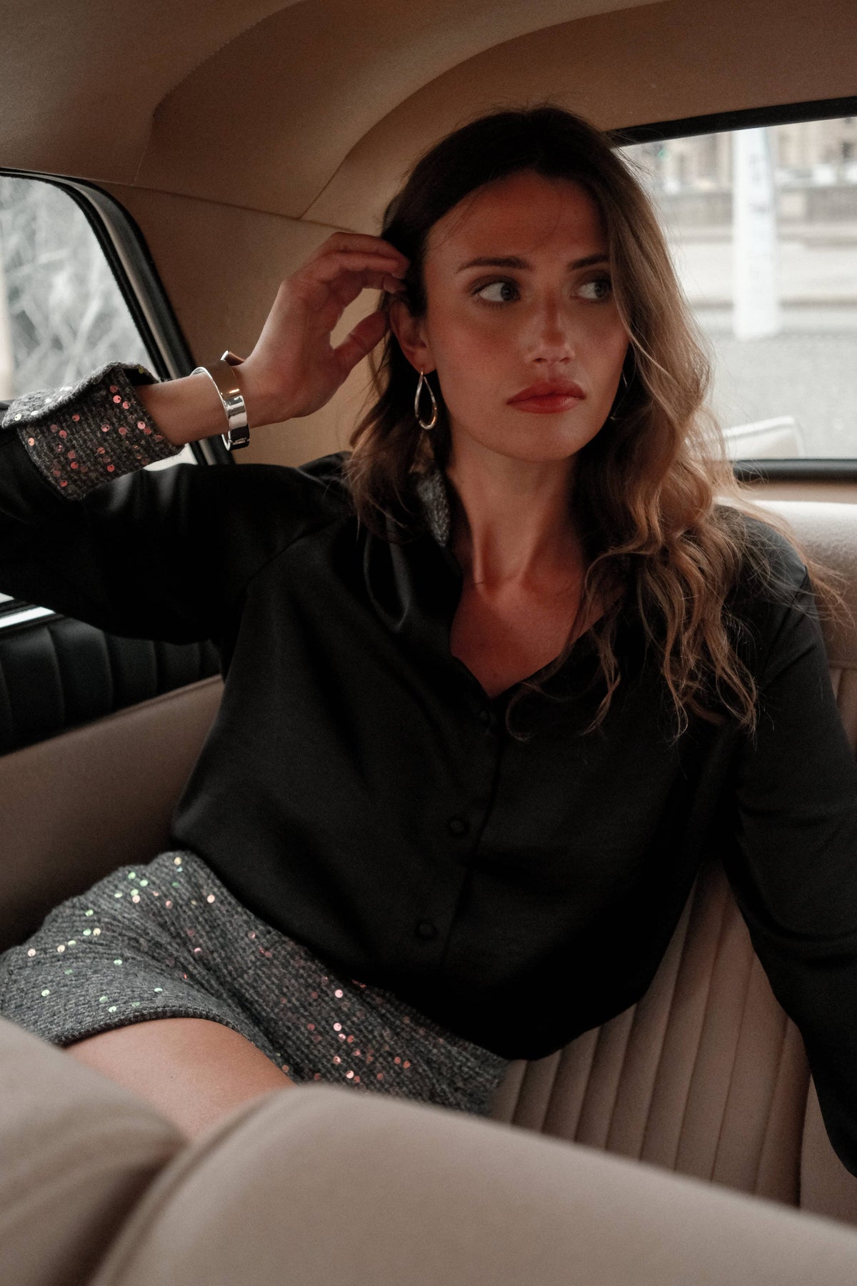 LULUMARY SEQUIN COLLAR SHIRT Paita