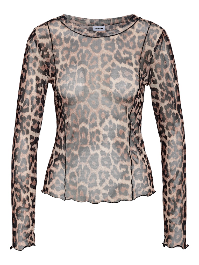 NMELIF L/S O-NECK TOP VIP CURVE Mesh-paita