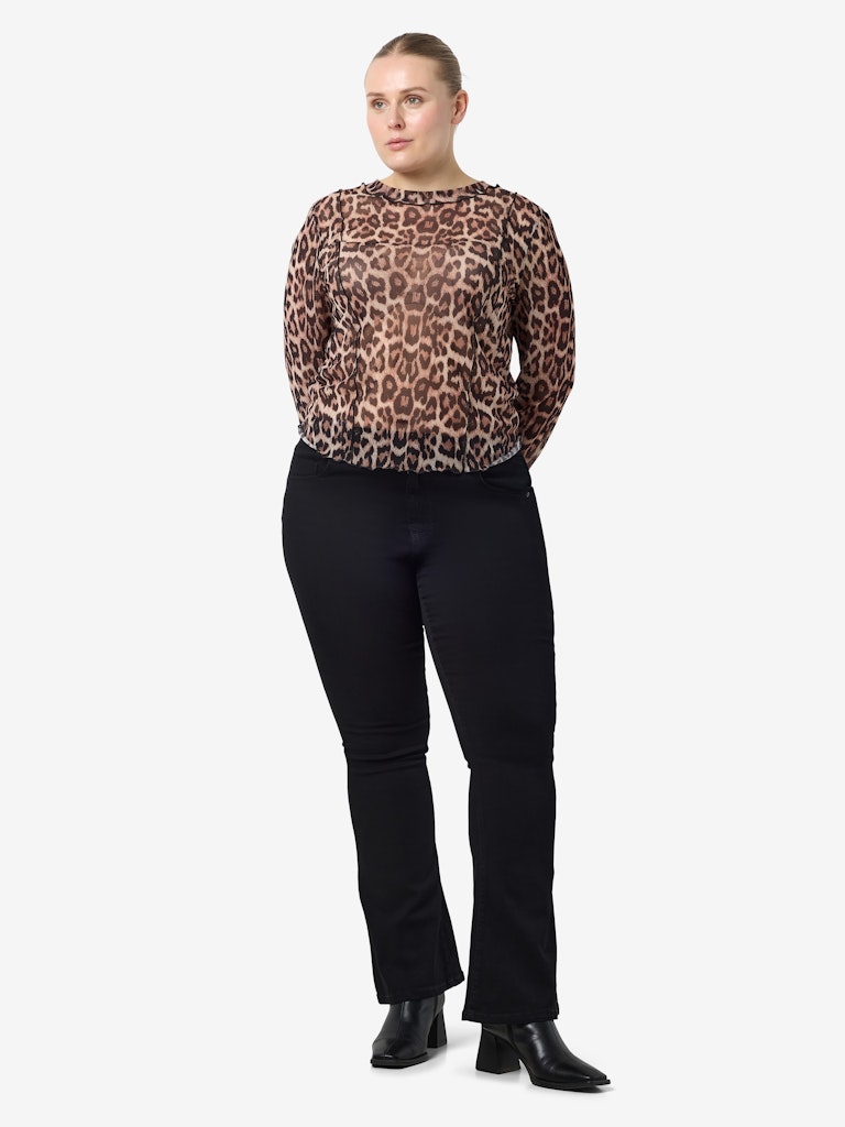 NMELIF L/S O-NECK TOP VIP CURVE Mesh-paita