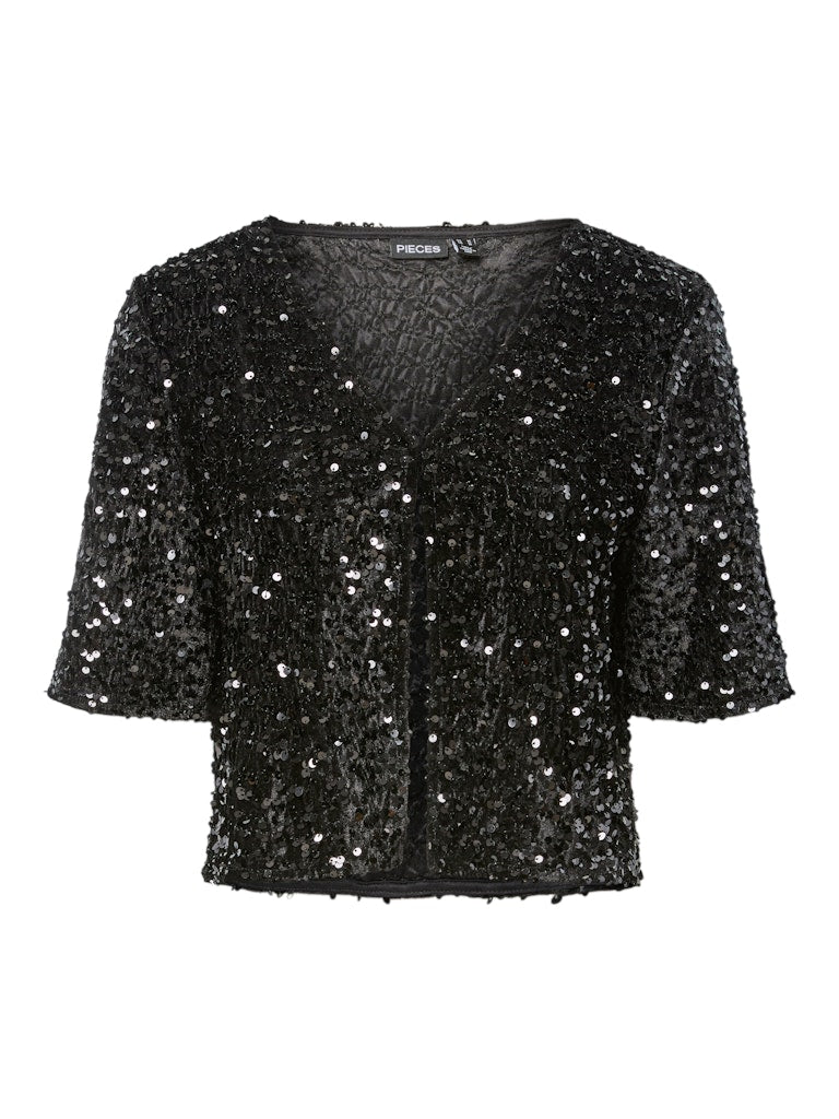 PCKAM 2/4 CARDIGAN JRS BC Paljettipaita