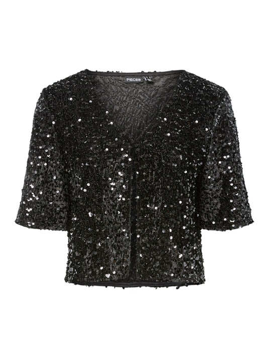PCKAM 2/4 CARDIGAN JRS BC Paljettipaita