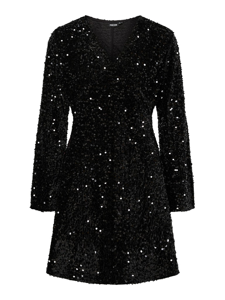 PCKAM LS V-NECK NEW DRESS Paljettimekko