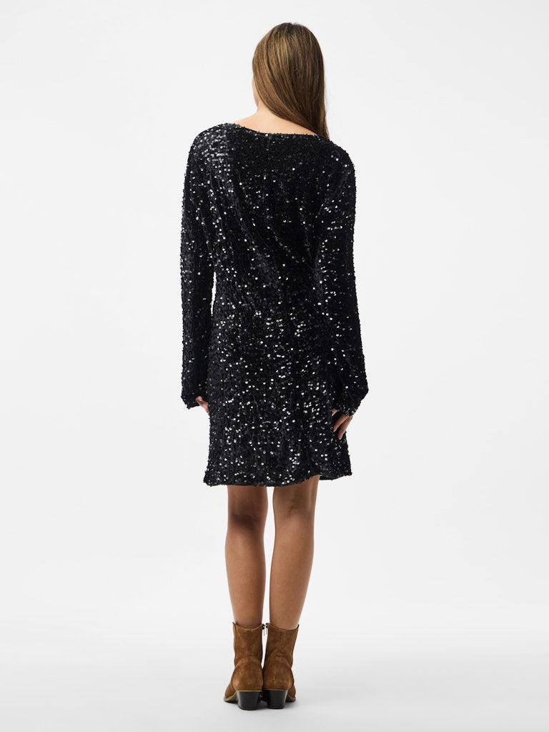 PCKAM LS V-NECK NEW DRESS Paljettimekko