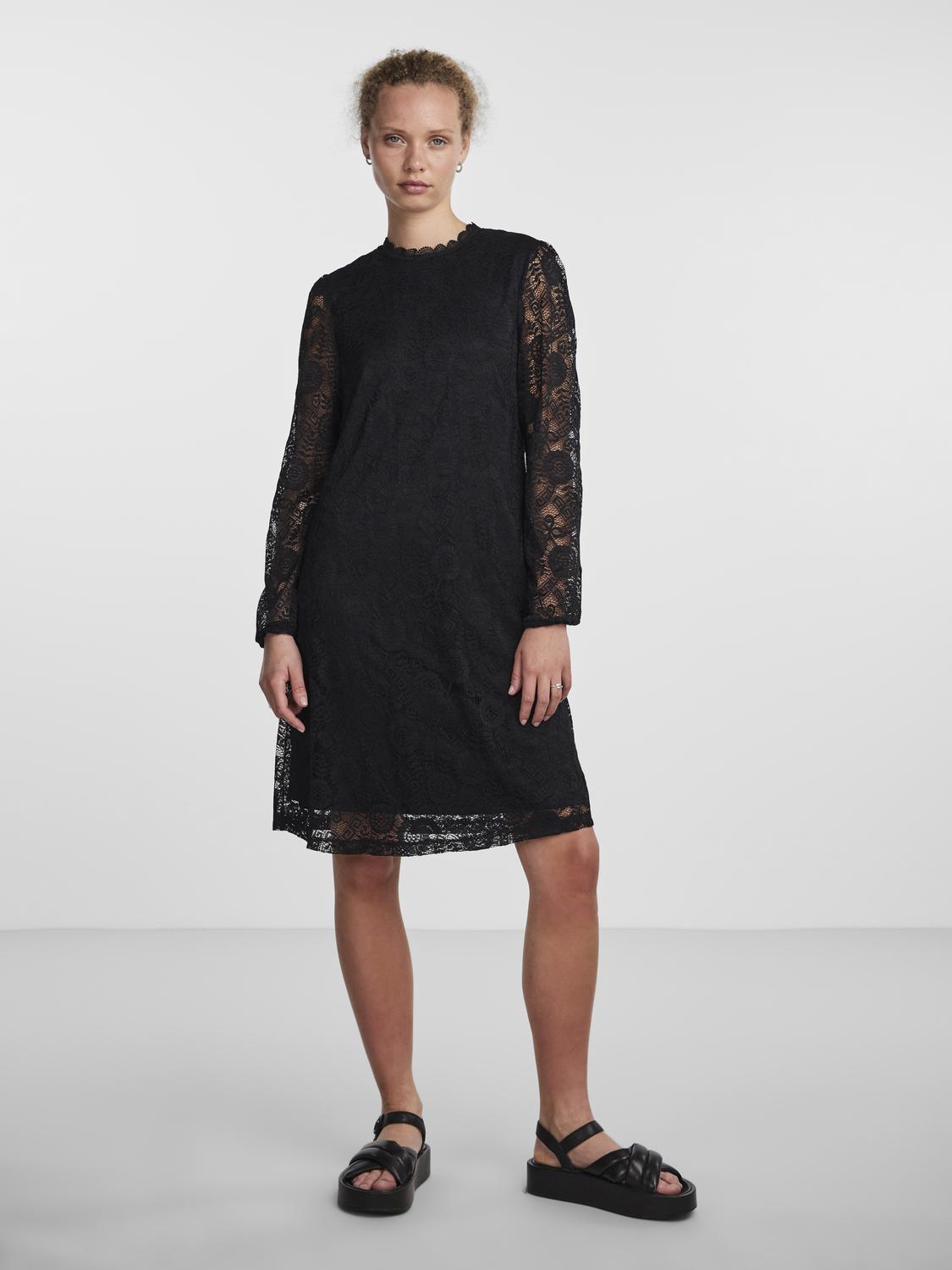 PCOLLINE LS LACE DRESS NOOS Mekko