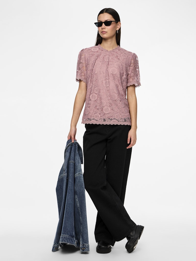 PCOLLINE SS LACE TOP NOOS Pusero