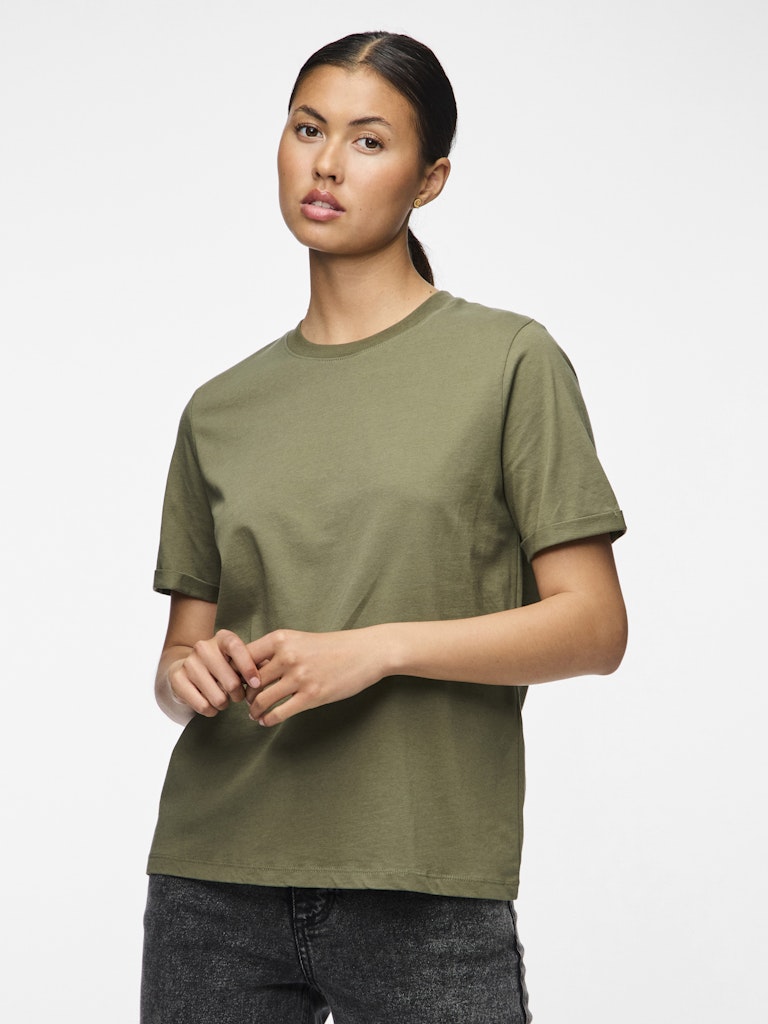 PCRIA SS FOLD UP SOLID TEE NOOS T-paita