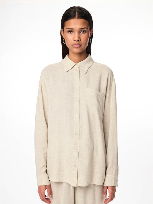 PCPIA LS LOOSE SHIRT WVN NOOS Paitapusero