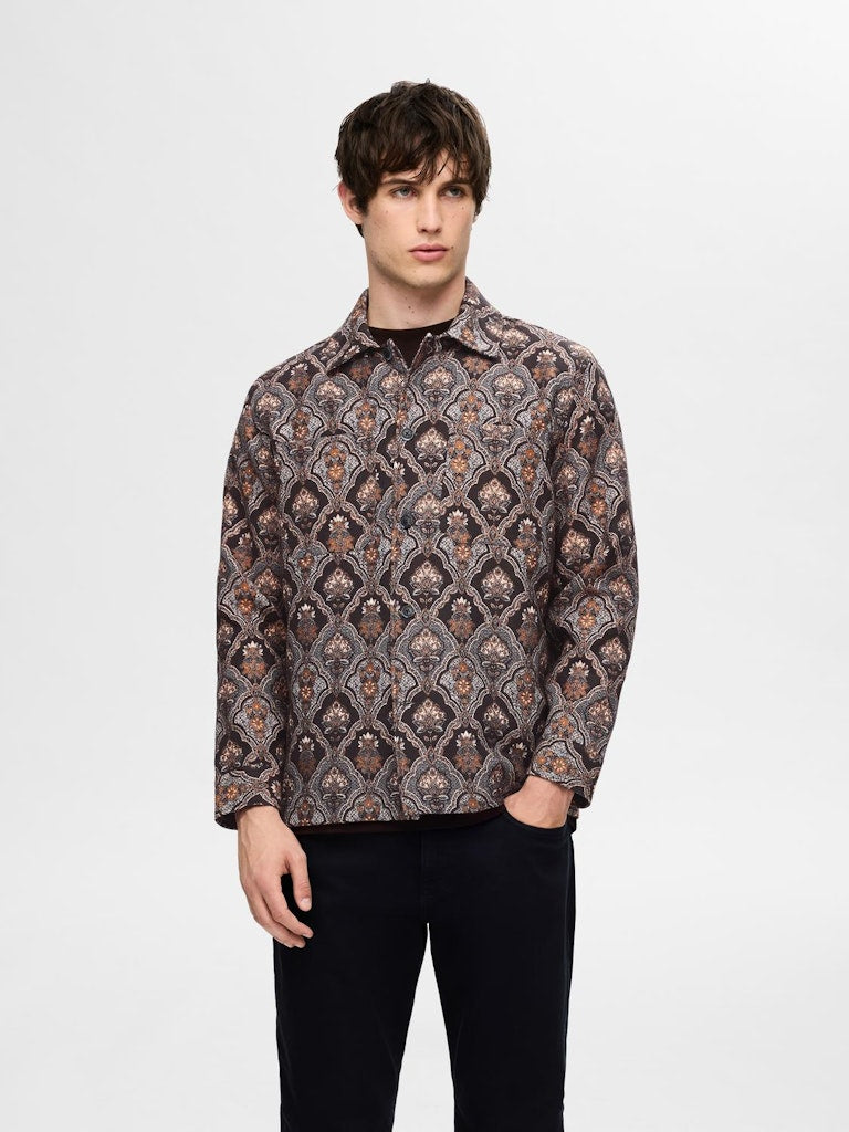SLH-JACQUARD OVERSHIRT LS Kauluspaita