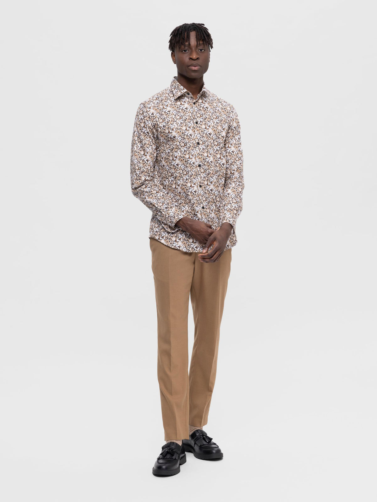 SLHSLIM-ETHAN-AOP SHIRT LS Kauluspaita