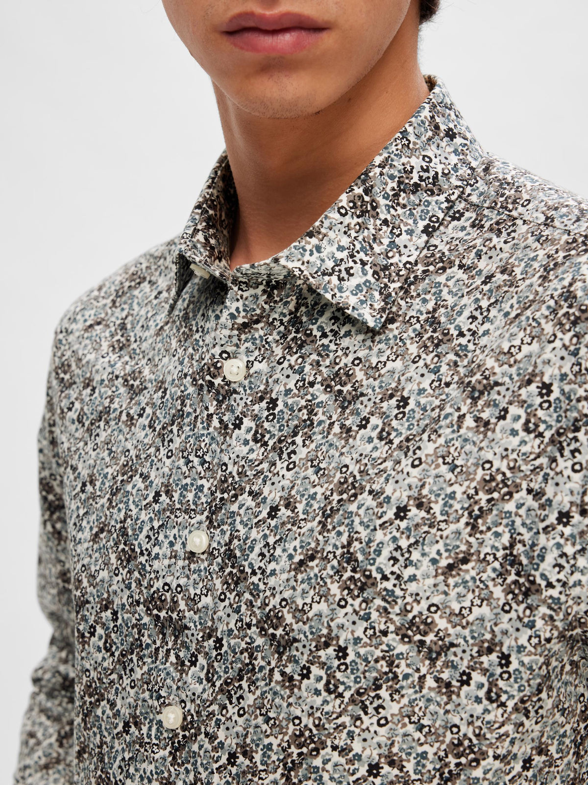 SLHSLIM-ETHAN-AOP SHIRT LS Kauluspaita