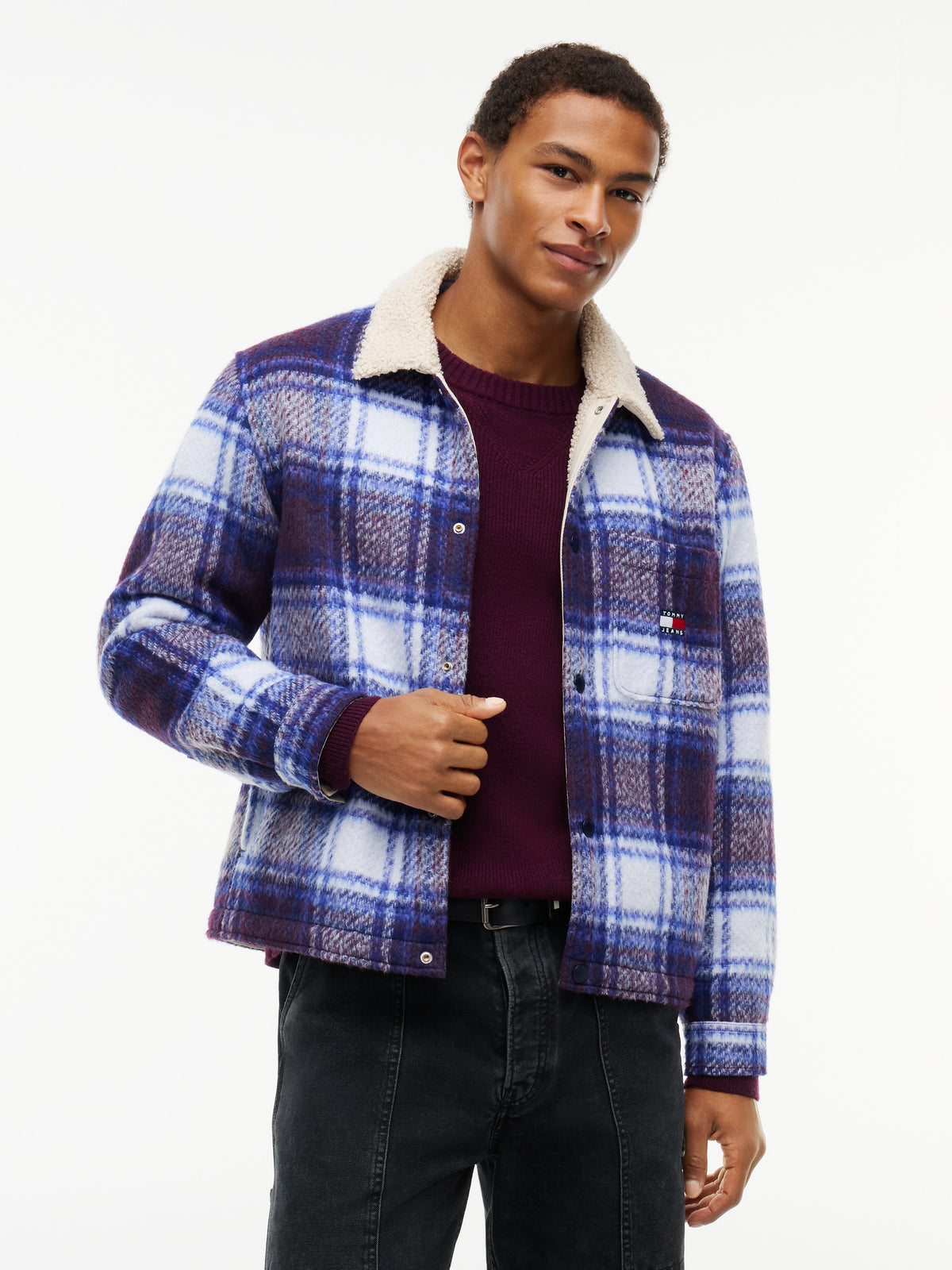 TJM TEDDY COLLAR BRUSHED SHACKET Takki