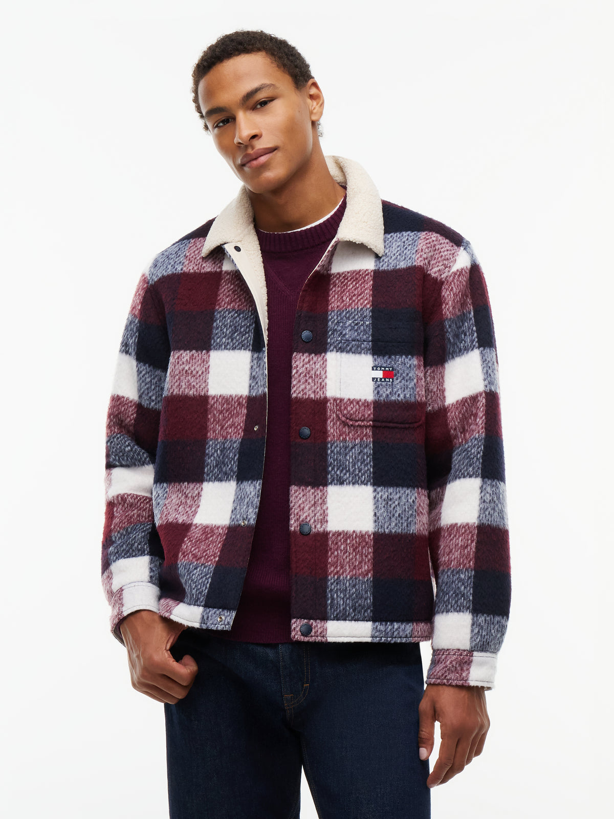 TJM TEDDY COLLAR BRUSHED SHACKET Takki