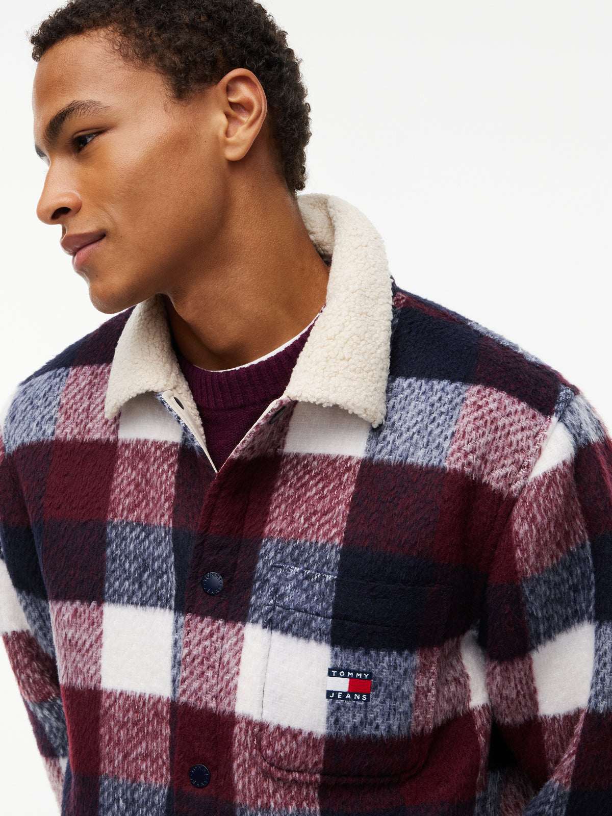 TJM TEDDY COLLAR BRUSHED SHACKET Takki