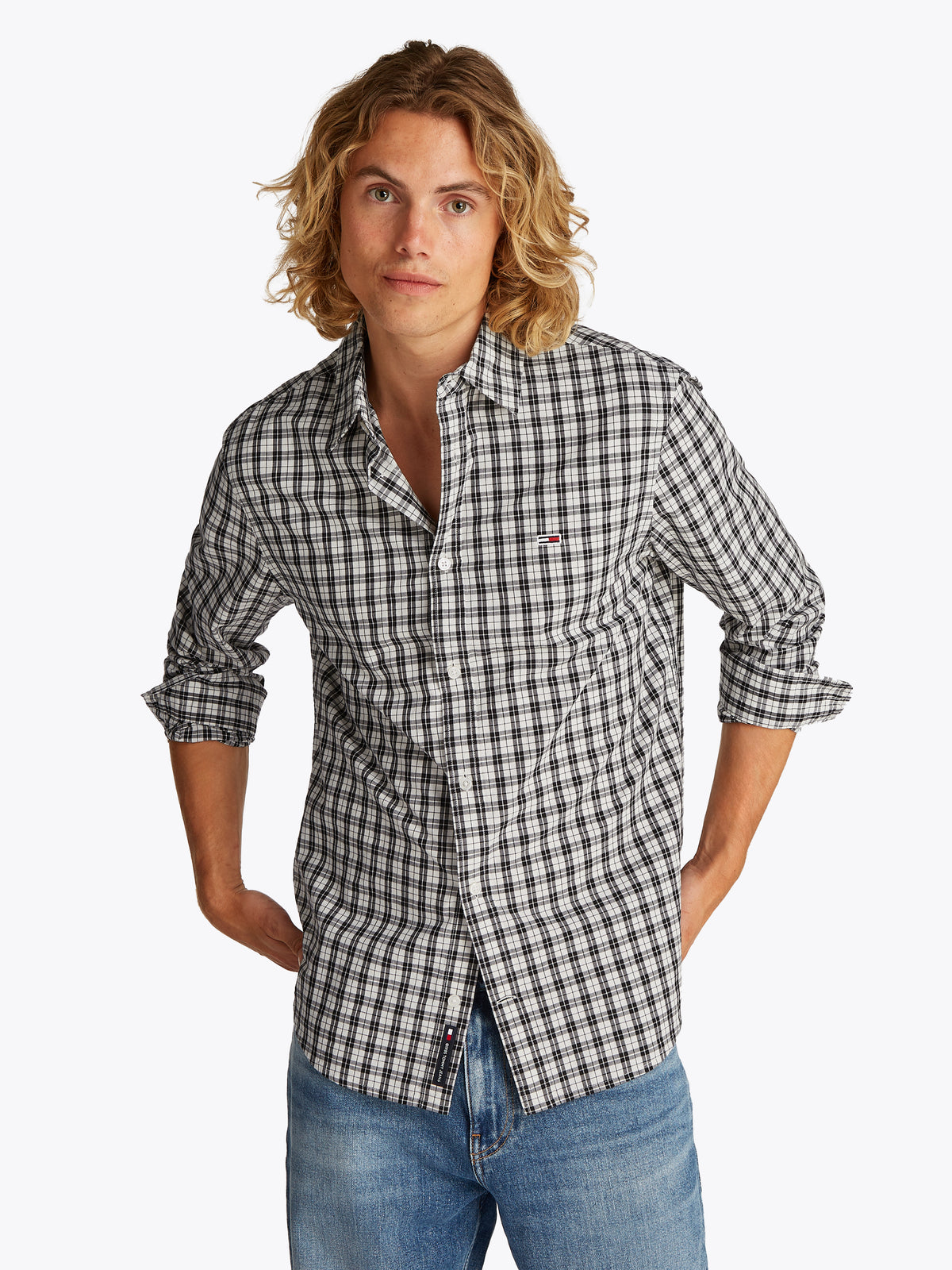 TJM REG POPLIN CHECK LS SHIRT Kauluspaita