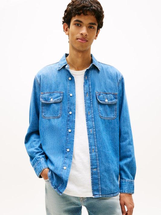 TJM RELAXED DENIM SHIRT EXT BJ8037 Farkkupaita