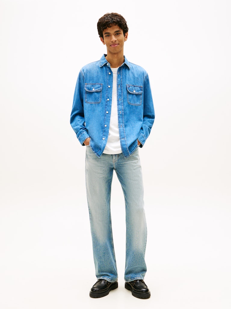 TJM RELAXED DENIM SHIRT EXT BJ8037 Farkkupaita