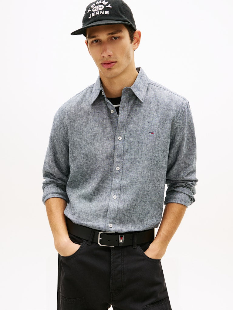 TJM REG LINEN BLEND SHIRT EXT Kauluspaita