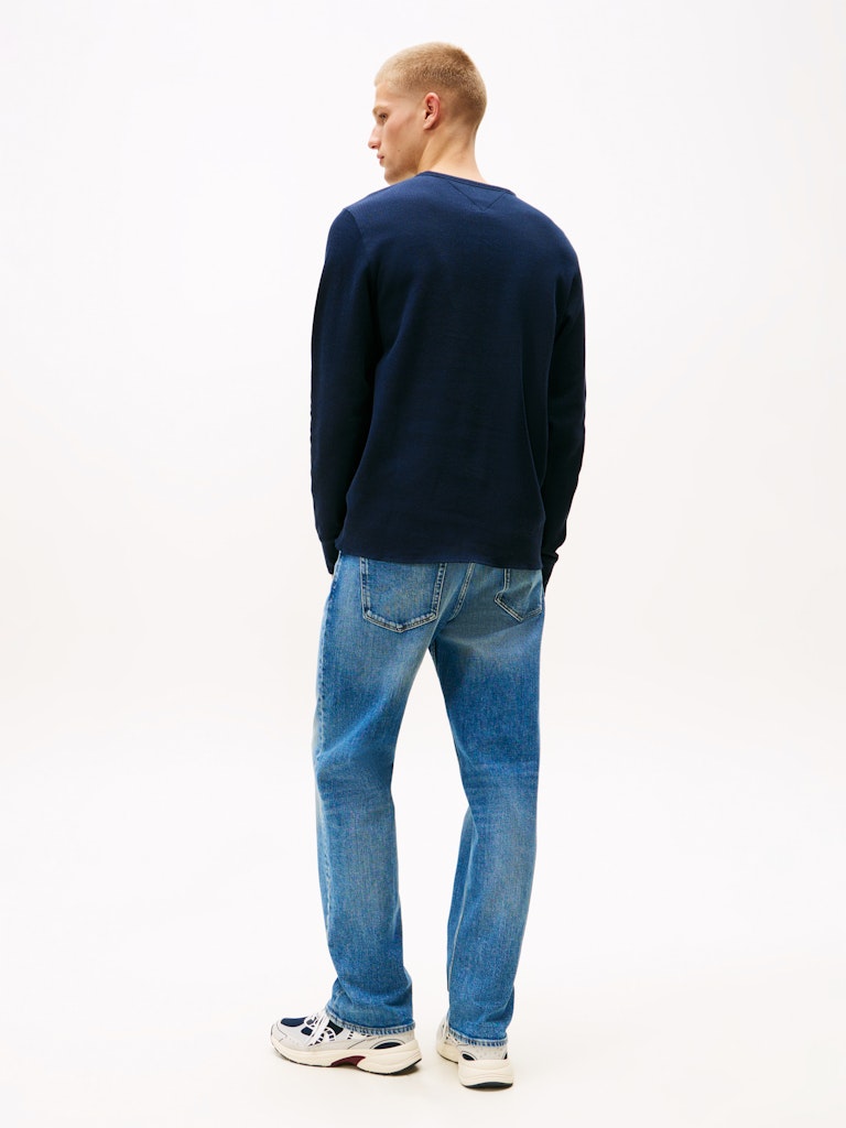 TJM SLIM WAFFLE SCRIPT HENLEY Paita