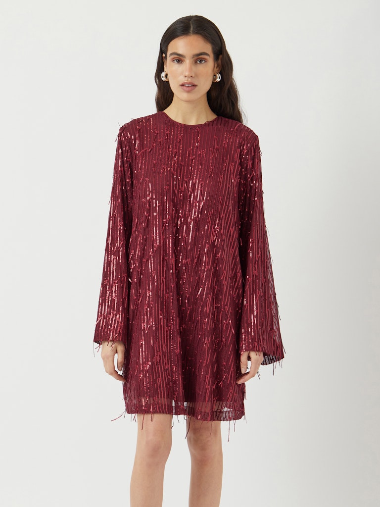 YASLANTRA LS SEQUIN FRINGE DRESS Mekko