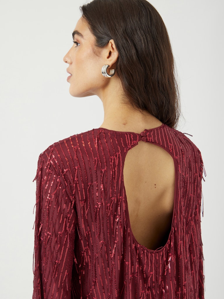 YASLANTRA LS SEQUIN FRINGE DRESS Mekko