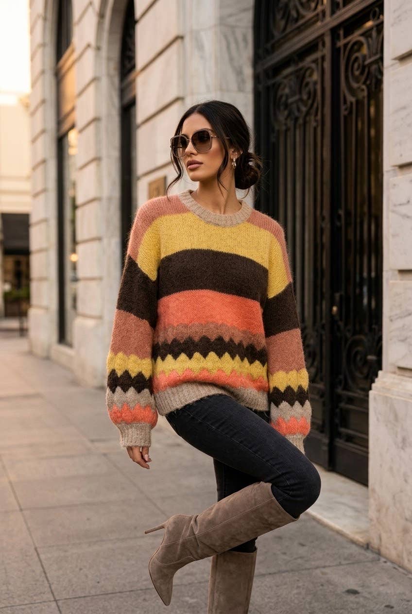 SOKY & SOKA OVERSIZED KNIT SWEATER Neule